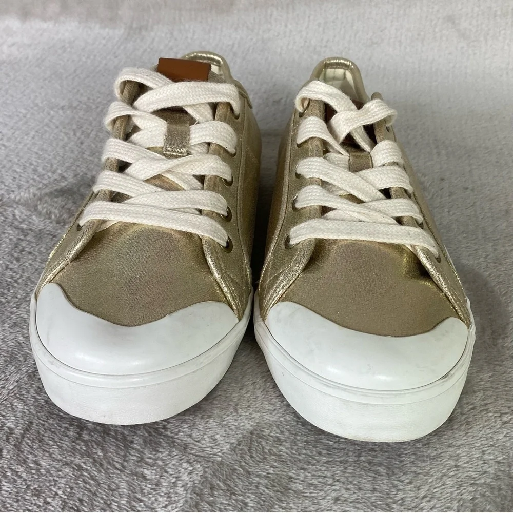 UGG‎ Shoes Girls Size 6 Gold Metallic Low Top Lace Up Casual Sneakers 1011823K